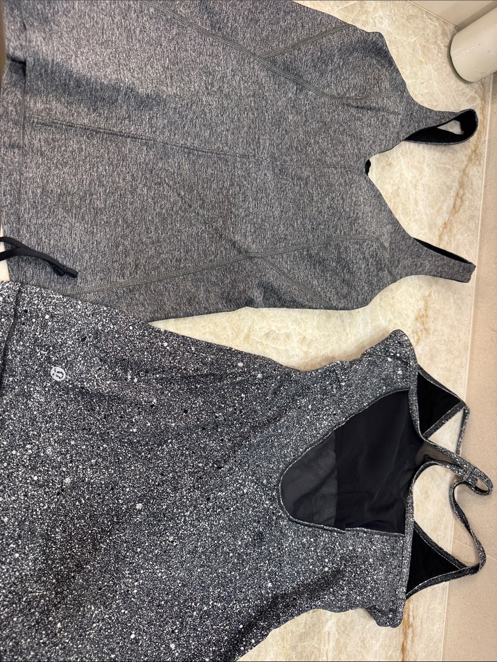 lululemon athletica Gray Heather & Speckled Racerback Tanks